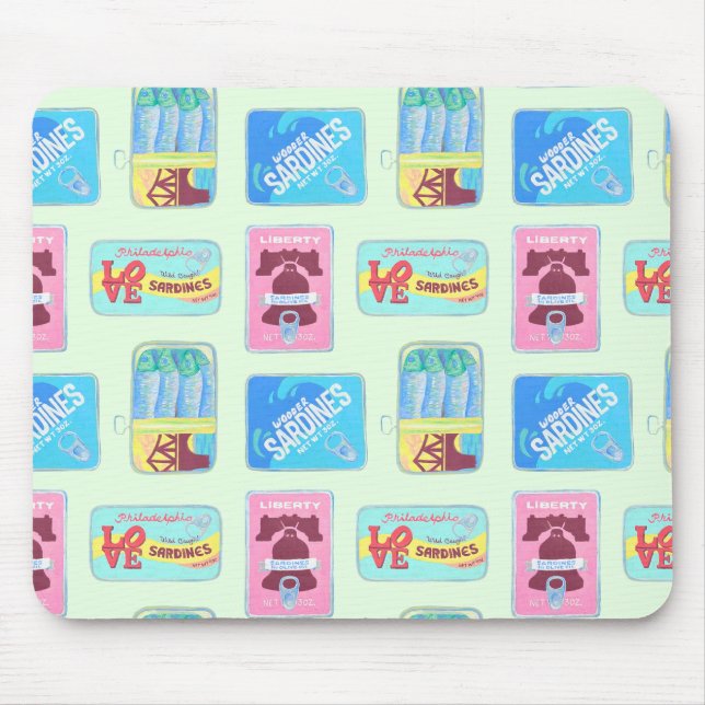 Philly Tin Fish Mousepad - Philadelphia Gift (Frente)