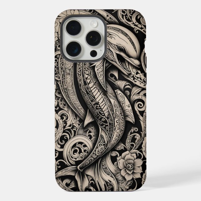 Phone Bone Scrimshaw Dolphin (Verso)
