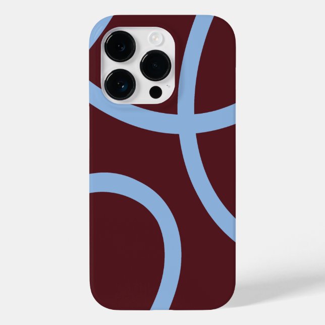 Phone Case – Blue Lines on Burgundy (Verso)