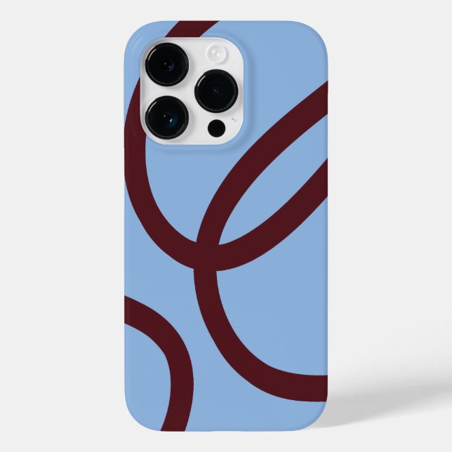 Phone Case – Burgundy Lines on Blue (Verso)