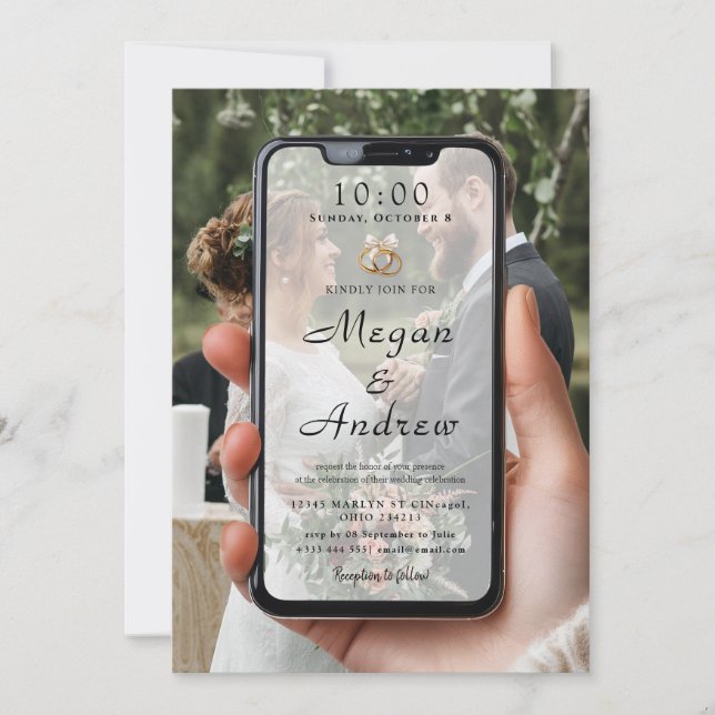 Phone Lock Screen Wedding Invitation (Frente)
