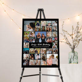 Photo Collage Birthday Party Welcome Sign