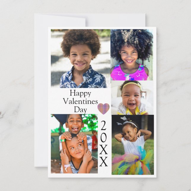 Photo Collage Valentines Heart Custom Year (Frente)