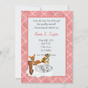 PHOTO de Cloud Rapariga 5x7 no Anúncio de Nascimen