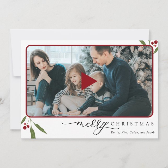 Photo Merry Christmas QR Code Holiday Video (Frente)