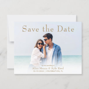 Photo Modern Save the Date Announing Flat Card (Mo