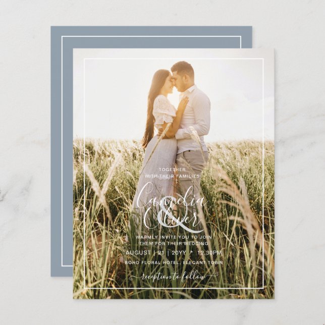 PHOTO Overlay Dusty Blue Casamento de Azul LeahG (Frente/Verso)