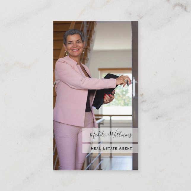 Photo Real Estate Agent Cartão de visita (Frente)