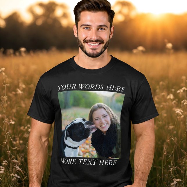 Photo Upload T-Shirt with Custom Text (Criador carregado)