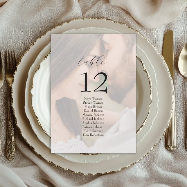 Photo Wedding Seating Chart Table Sign (Criador carregado)