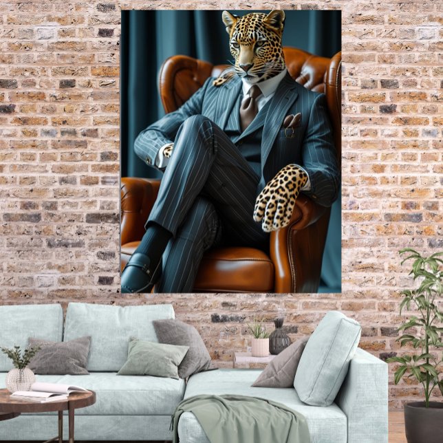 Photorealistic Bossy Leopard Digital Art Poster (Criador carregado)
