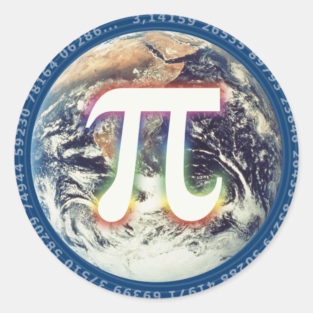 Pi brilhante colorido - adesivo de matemática (Frente)