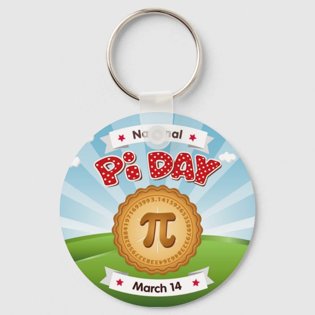 Pi Day, Comemore Matemática, Coma Pie! Chaveiro (Frente)