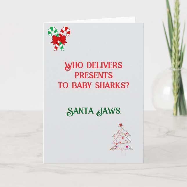 Piada engraçada projetada para cartão de Natal (Frente)