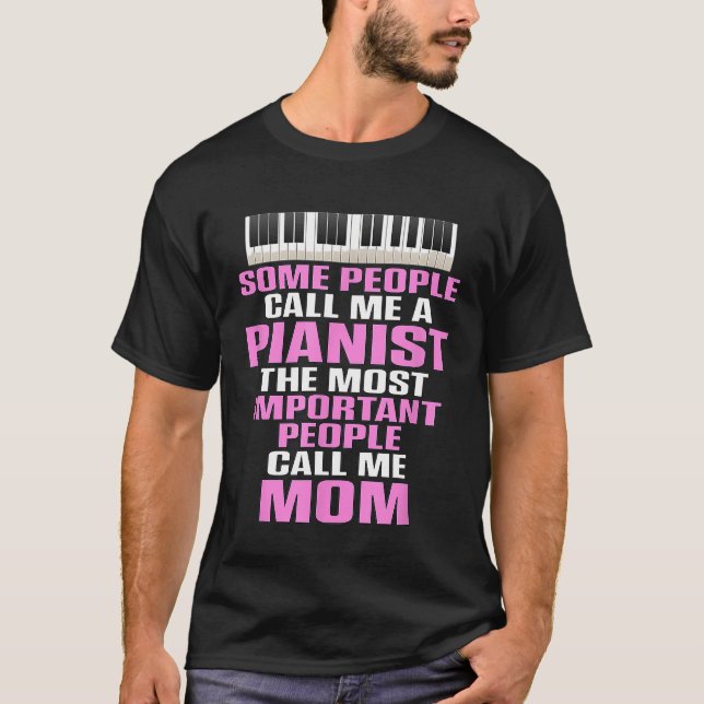 Pianista Mãe Mama Presente para Mulher Camisa Engr (Frente)