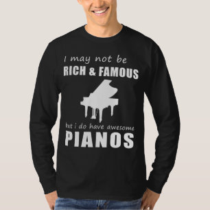 Piano Entusiasta T-Shirt com alegria humorística