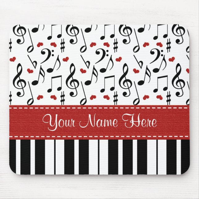 Piano feito sob encomenda Mousepad da nota da (Frente)