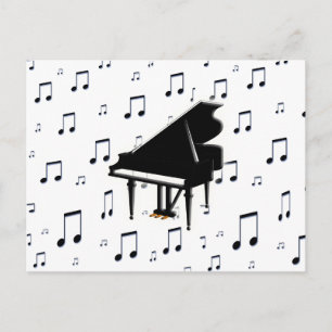 Piano Grande e Notas de Música