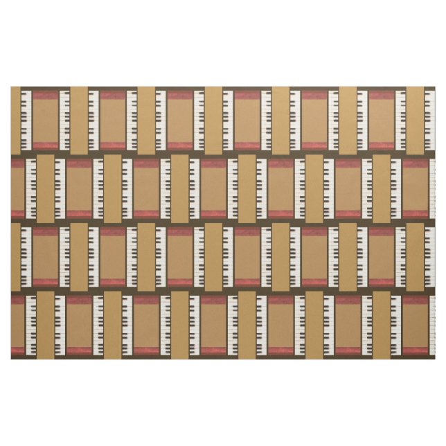 Piano Keys Music Frame Border Tecido (Fat Quarter)