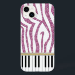 Piano Keys Pink Glitter Zebra Print<br><div class="desc">Um design de música de moda e quadril com teclas de piano com um padrão de impressão zebra rosado girado e brilhante. Perfeito para pianista, estudante de piano ou amante de piano. Observe que esta é uma imagem impressa de brilho azul, não há brilho real nesta design. Outras cores e...</div>
