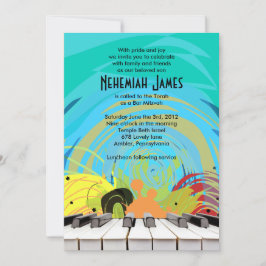 PIANO KEYS & STARS Bar Bat Mitzvah Convite