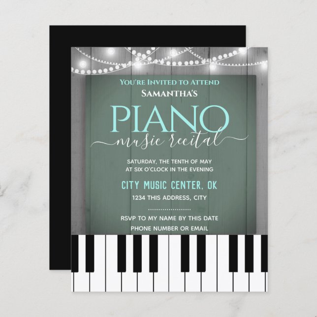 Piano Music Considerando Formal Convite (Frente/Verso)