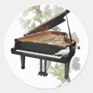 Piano - Música Romântica - Adesivo