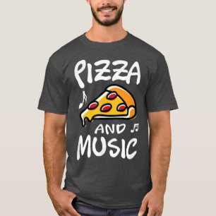 Piano T-Shirt Piano Pizza e Música Clef