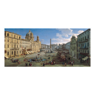 Piazza Navona, cartão de rack de arte Roma