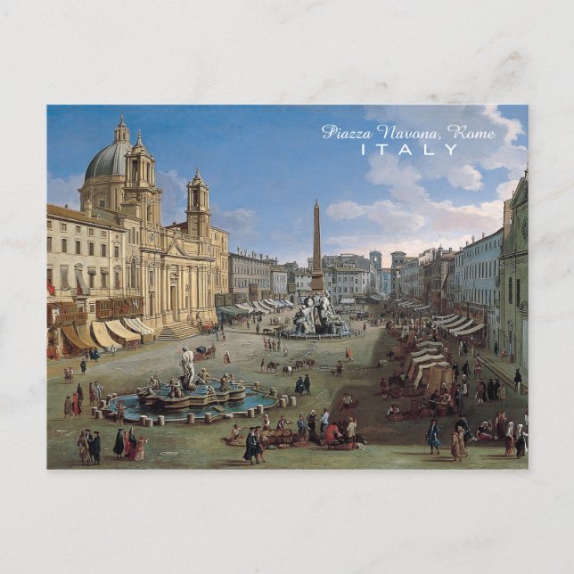 Piazza Navona, cartão postal personalizado de arte (Frente)