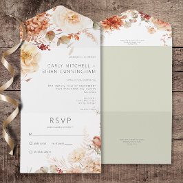 Picada Queda Rust & Blush Boho Floral Sem Janto
