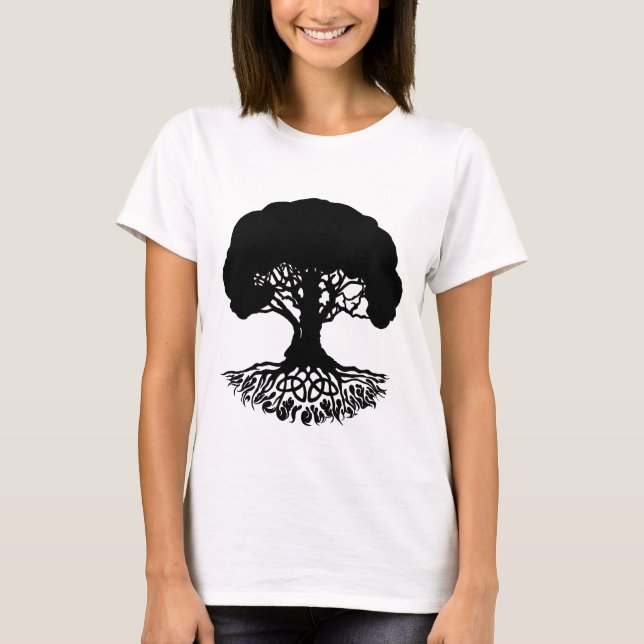 PicIrishTreeofLife-Black T-Shirt (Frente)