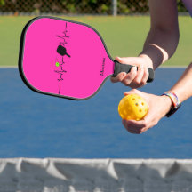 Pickleball Coração Batendo Rosa Quente Verde - Nom