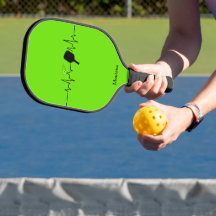 Pickleball Coração Neon Verde - Nome Personalizado