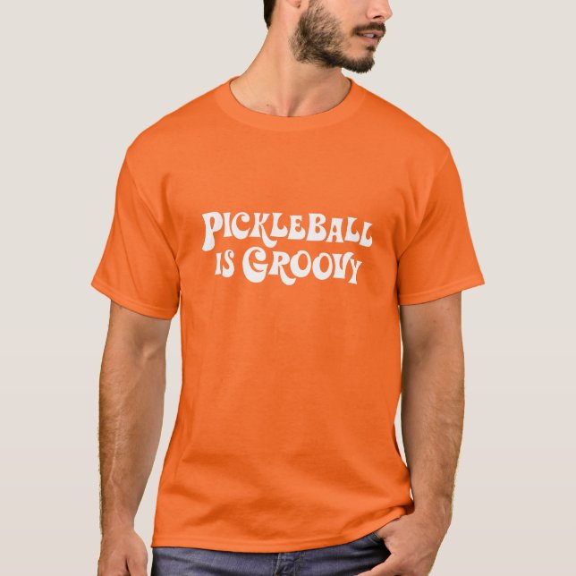 "Pickleball é" t-shirt Groovy da Laço-Tintura (Frente)