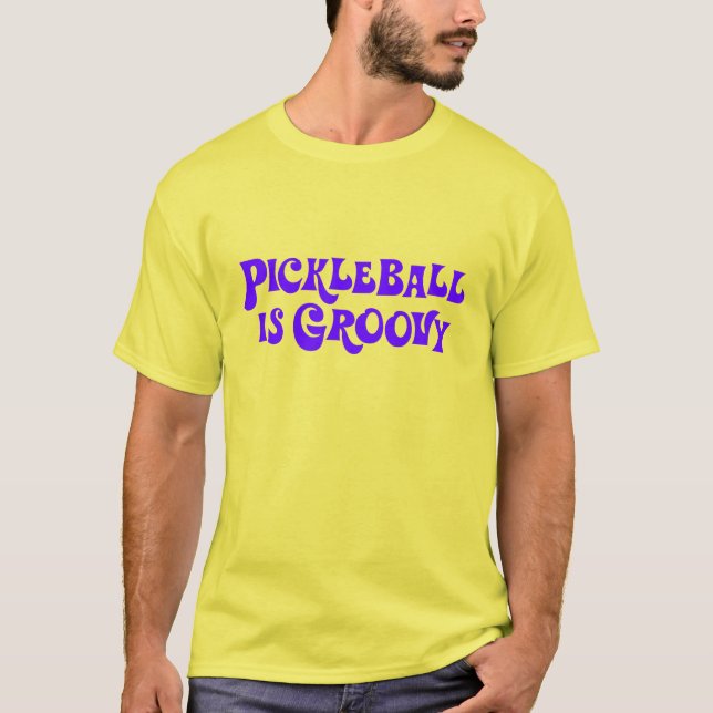 "Pickleball é" t-shirt Groovy da Laço-Tintura (a (Frente)