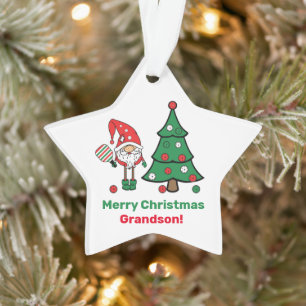 🧑 🎄 Pickleball Feliz Ornamento da Estrela de N