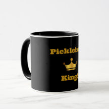 Pickleball King - caneca de café - preto e dourado
