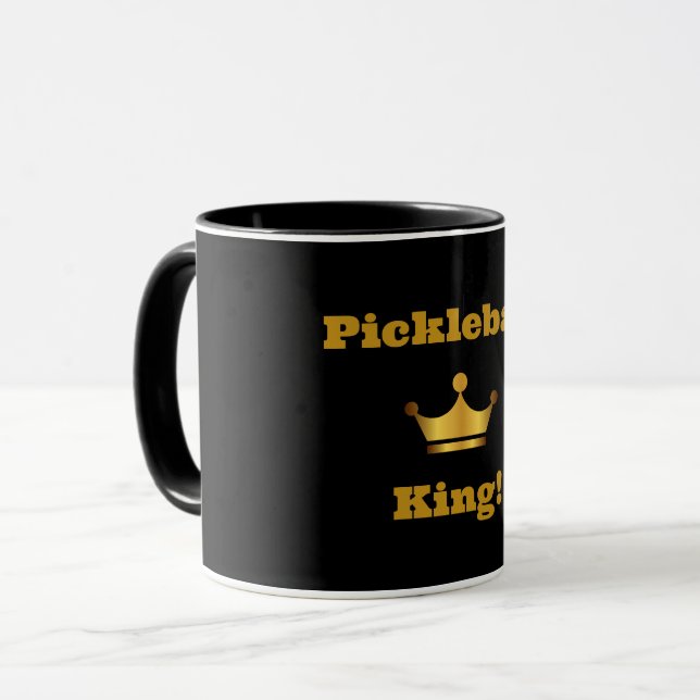 Pickleball King - caneca de café - preto e dourado (Frente Esquerda)