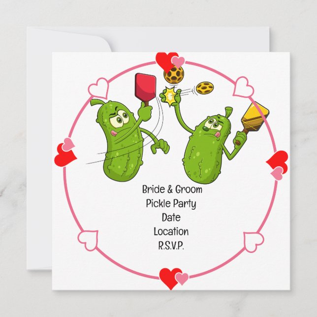 Pickleball Salve a data Convite Engraçado (Frente)
