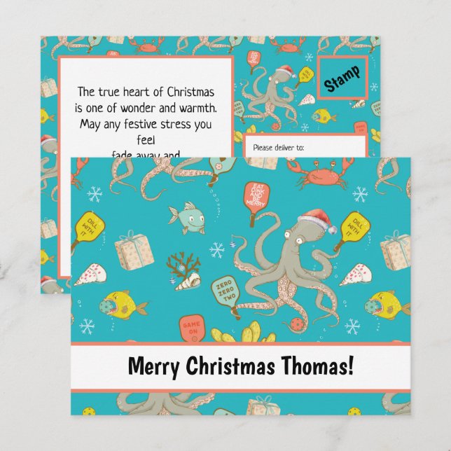 Pickleball submarino, cartão postal minúsculo (Frente/Verso)