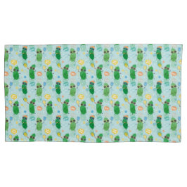 Picles Cute tocando Pickleball em azul claro