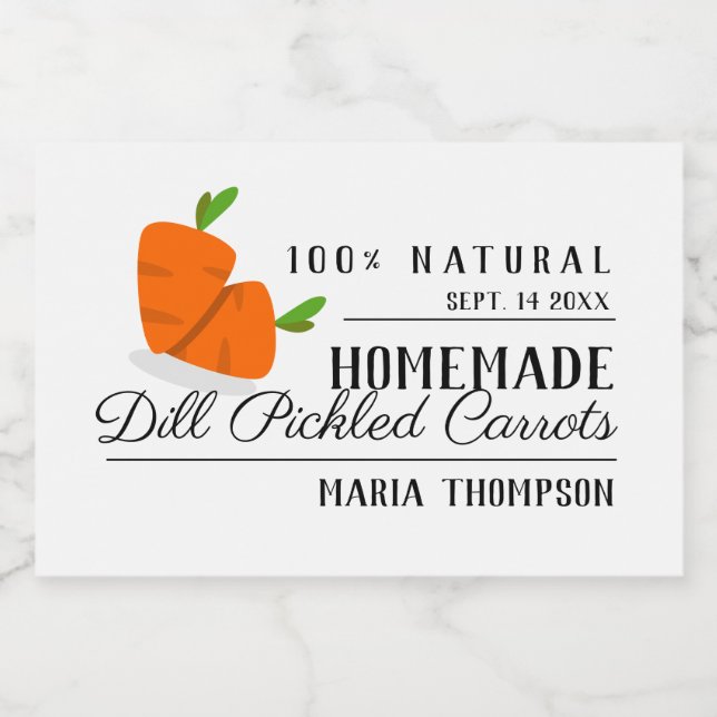 Picles de Cenoura Crunchy Preservar Rótulo de Cann (Rótulo Único)
