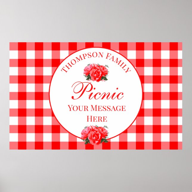 Picnic Red Gingham Poster (Frente)