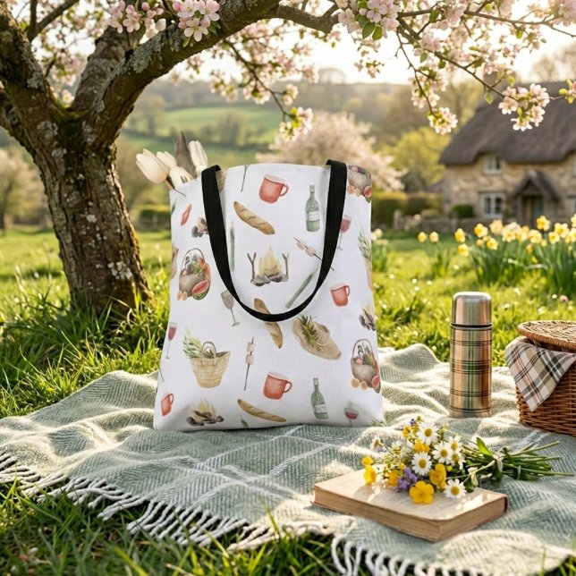 Picnic Time Sweet Illustrated Tote Bag (Criador carregado)