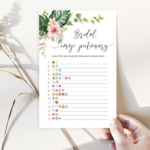 Pictionary tropical monstera chá de panela emoji