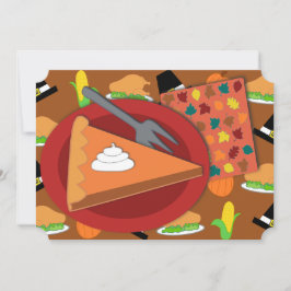 Pie no cartão de feriado plano de ação de graças