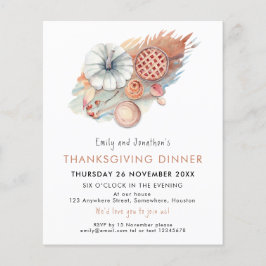 Pie Pumpkin do Orçamento Convite Jantado para Ação