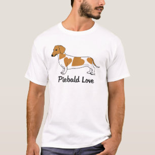 Piebald Love Dachshund T-Shirt (marcas vermelhas)