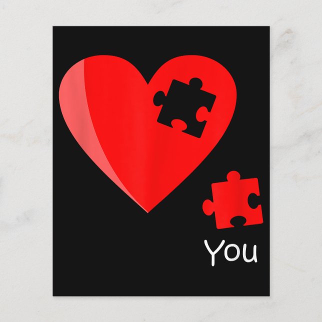 Piece Heart Quebra-cabeça Valetines Day Shirt Gif (Frente)